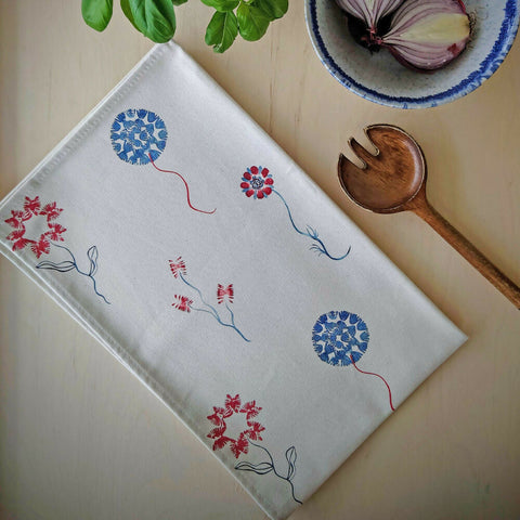 Organic Tea Towel - Machair Bloom Multi