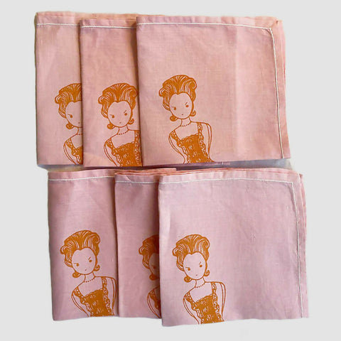 6 napkins - pink - Lady Hoops 2