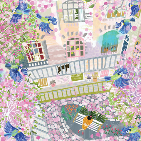 Maria Taylor, Cake In The Town Garden, Fine Art Greeting Card