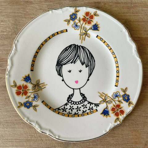 Illustrated Vintage Plate - Suzy