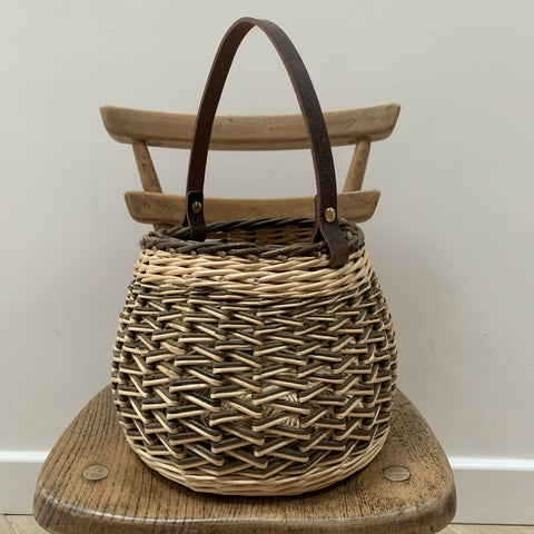 Squat Berry Basket - Leather Handle