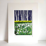Woodland Snowdrops - A4 Giclée Print