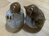 Sleepy Brown Bird - Handmade glazed stoneware