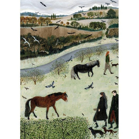 Dee Nickerson, Bringing In The Horses, Fine Art Card