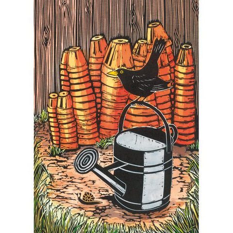 Jane Dignum, Old Pots and Watering Can, Art Card