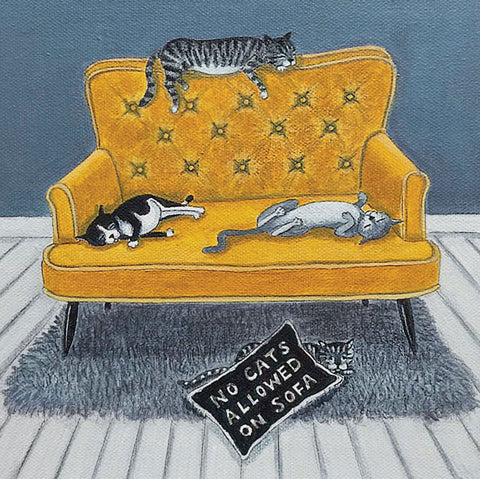 Lisa Davies, No Cats Allowed, Blank Art Card
