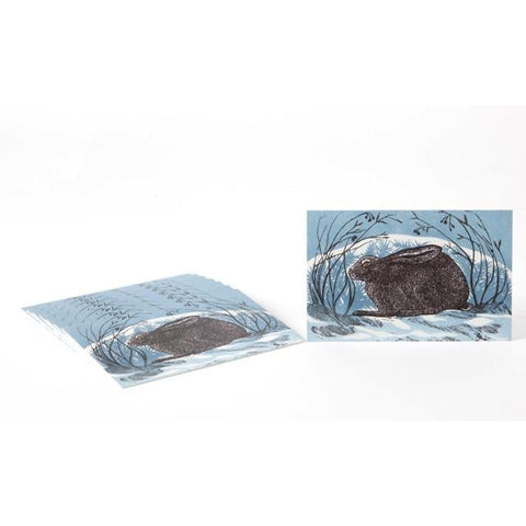 Sarah Bays, When Winter Comes (Hare), Set of 8 Note cards