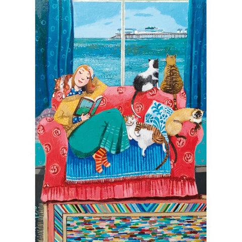 Stephanie Lambourne, Room With A View And A Good Book, Art Card
