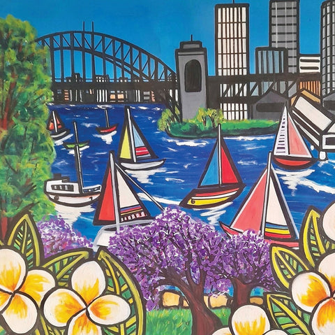 Tracey Esteves, Cruising The Harbour, Fine Art Greeting Card