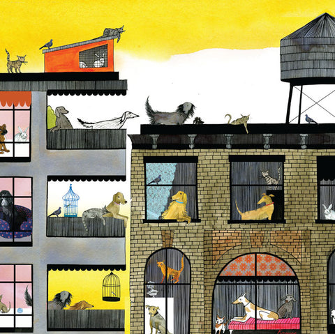 Trisha Krauss, Rear Window (Pets at Home,) Blank Art Card