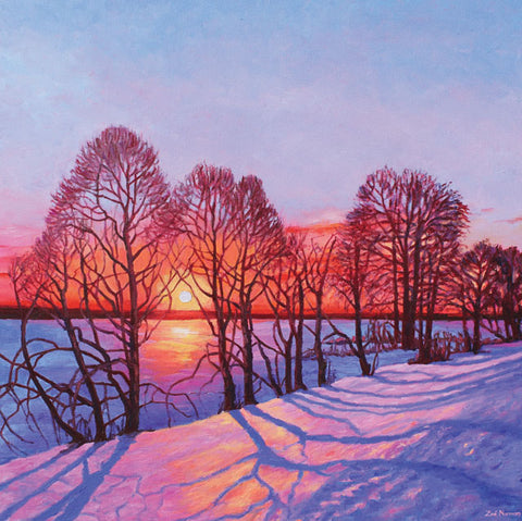Zoe Elizabeth Norman, Winter Sunset, Blank Art Card