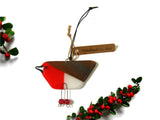 Robin - Fused Glass Hanging Bird
