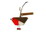 Robin - Fused Glass Hanging Bird
