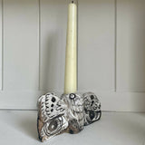 Moth to a flame - ceramic candle holder