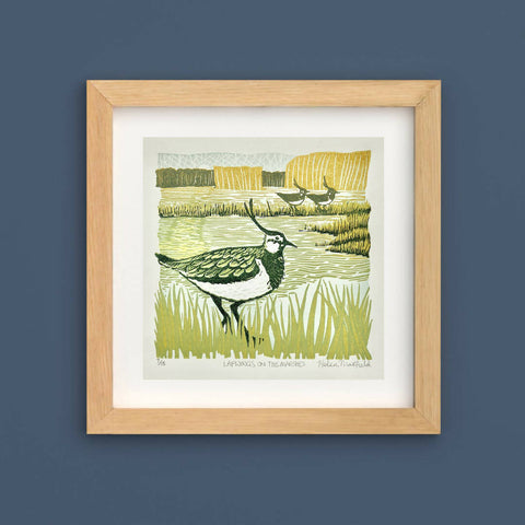 Lapwings on the Marshes - Linocut Print