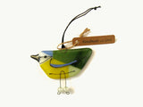 Blue Tit - Fused Glass Hanging Bird