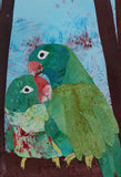 Parakeets - Painted Collage