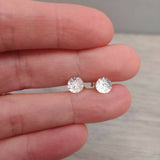 Mini Ice Dichroic Glass Silver Stud Earrings