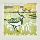 Lapwings on the Marshes - Linocut Print