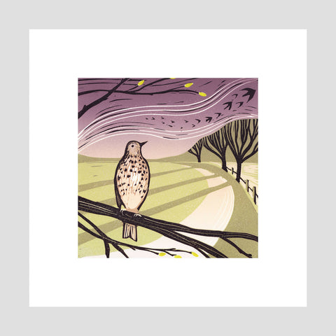 Signs of Spring - Original Lino Print