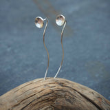 Unusual Stud Earrings with Extended Wire