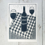 Vino Limited Edition Lino Print