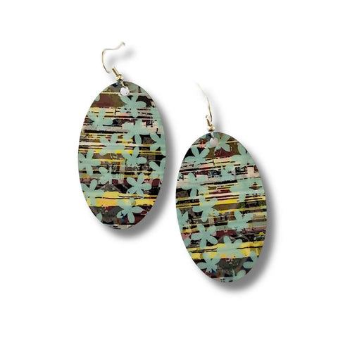 Lazy Daisy Blues - Oval Drop earrings