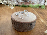Silver Navette Stud Earrings by Curious Magpie Jewellery 6