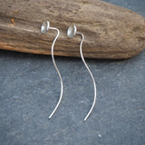 Unusual Stud Earrings with Extended Wire