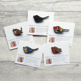 Hand Felted Blackbird Pin Badge With Zip Edge Detail