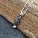 Oxidised silver nugget pendant