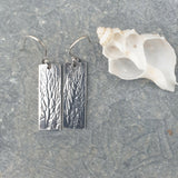 Sterling Silver Seaweed Imprint Earrings