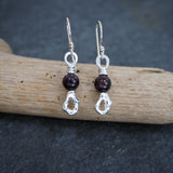Garnet Silver Earrings