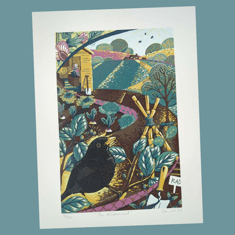 The Allotment - Original Linocut Print 2