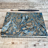 Blue & Bronze Marbled - Handcrafted Watercolour Sketchbook