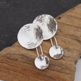 Disc Earrings - Large Silver Disc Stud Earrings - Hallmarked