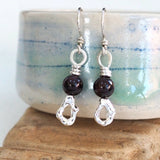 Garnet Silver Earrings