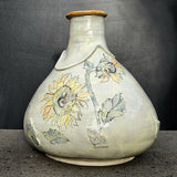 Sunflower Bottle Vase - handmade ceramic