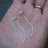 Unusual Stud Earrings with Extended Wire