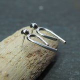 Silver Arc Stud Earrings
