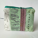 Embroidered Zip Purse - Greens