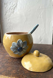 Citron Yellow Coil And Pinch Lidded Flower Pot With Spoon
