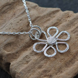 Silver Daisy Pendant Necklace