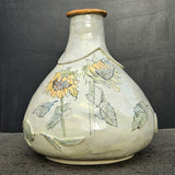 Sunflower Bottle Vase - handmade ceramic