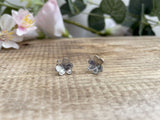 Silver Blossom Stud Earrings by Curious Magpie Jewellery 2
