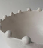Handmade Ceramic Bobble Bowl - Soft White Glaze