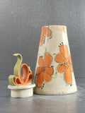 Elegant Orange lidded jar - handmade ceramic