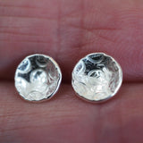 Domed Silver Stud Earrings