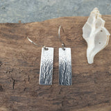 Sterling Silver Seaweed Imprint Earrings