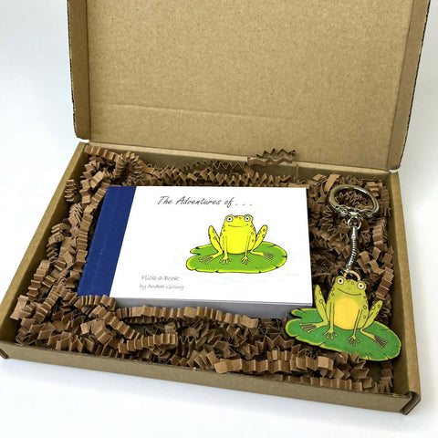 Frog Flip Book and Keyring Gift Set